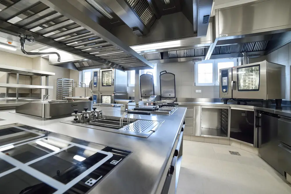 Stainless steel commercial kitchen